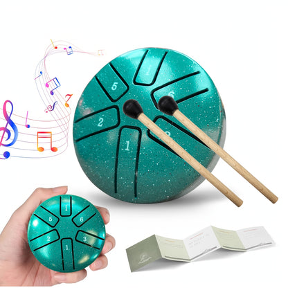 Outdoor Garden Rain Drum, Steel Tongue Drum-Durable Metal, Soothing Rainfall Sounds, Perfect for Garden, Yoga & Meditation, Halloween & Christmas Gifts with Drum Bag, Music Book, Drum Mallets Etc.