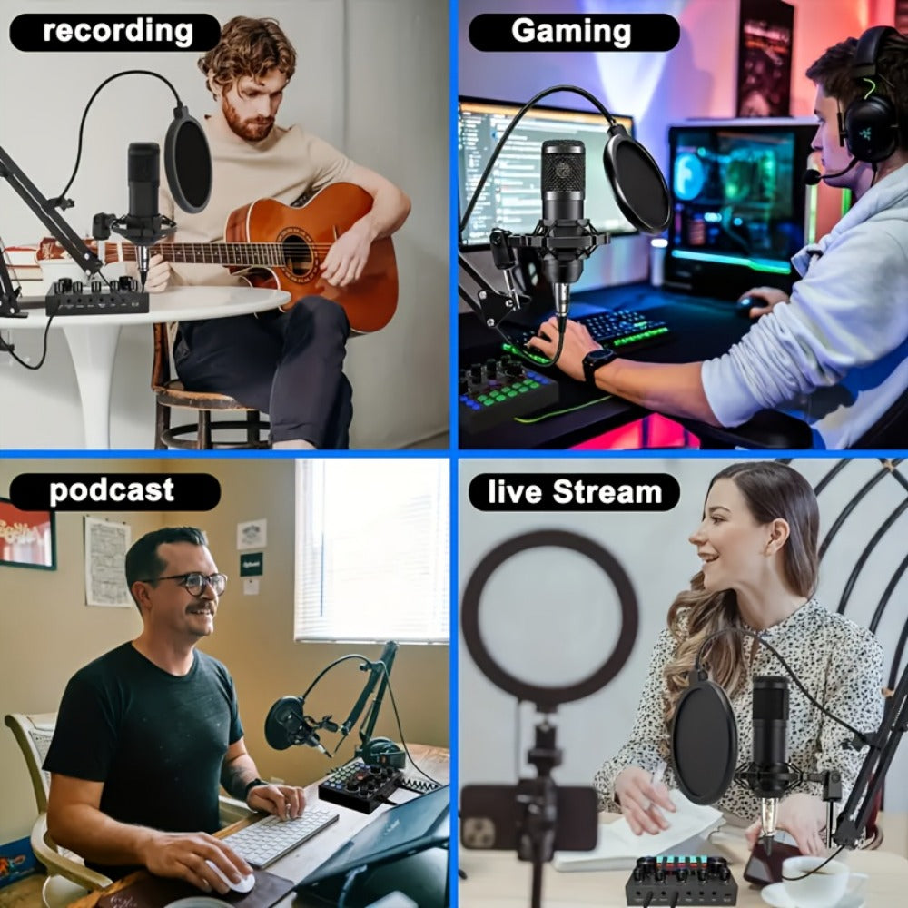 Audio Mixer, Portable, Condenser, Recording, Kit for Live Sound