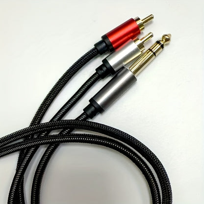 6. 5 Large Three-Core/2RCA Male/Male One Output Two Black
