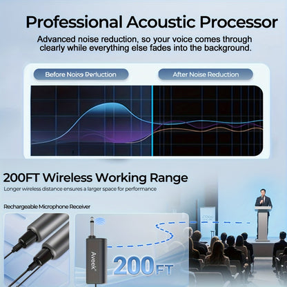 Wireless Karaoke Microphone, Wireless, USB-C, Aveek, Dynamic for Portable Singing