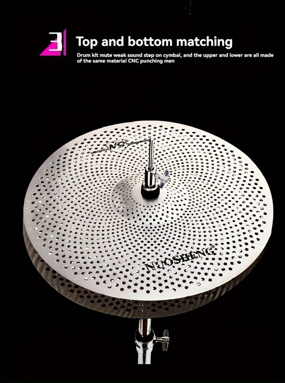 Drum and Cymbal Mute Set, 5pcs, Jazz, Cymbals for Lower-Volume Drum Practice And Rehearsal
