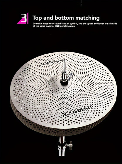 Drum and Cymbal Mute Set, 5pcs, Jazz, Cymbals for Lower-Volume Drum Practice And Rehearsal