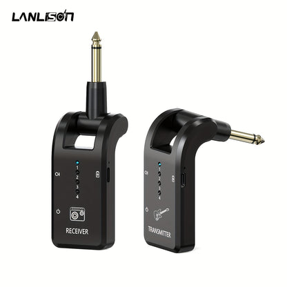 Upgrade 2. 4GHz Wireless Guitar System with Built-in Rechargeable Li-Battery, Wireless Guitar Transmitter and Receiver, for Electric Guitar, Bass, and Saxophone