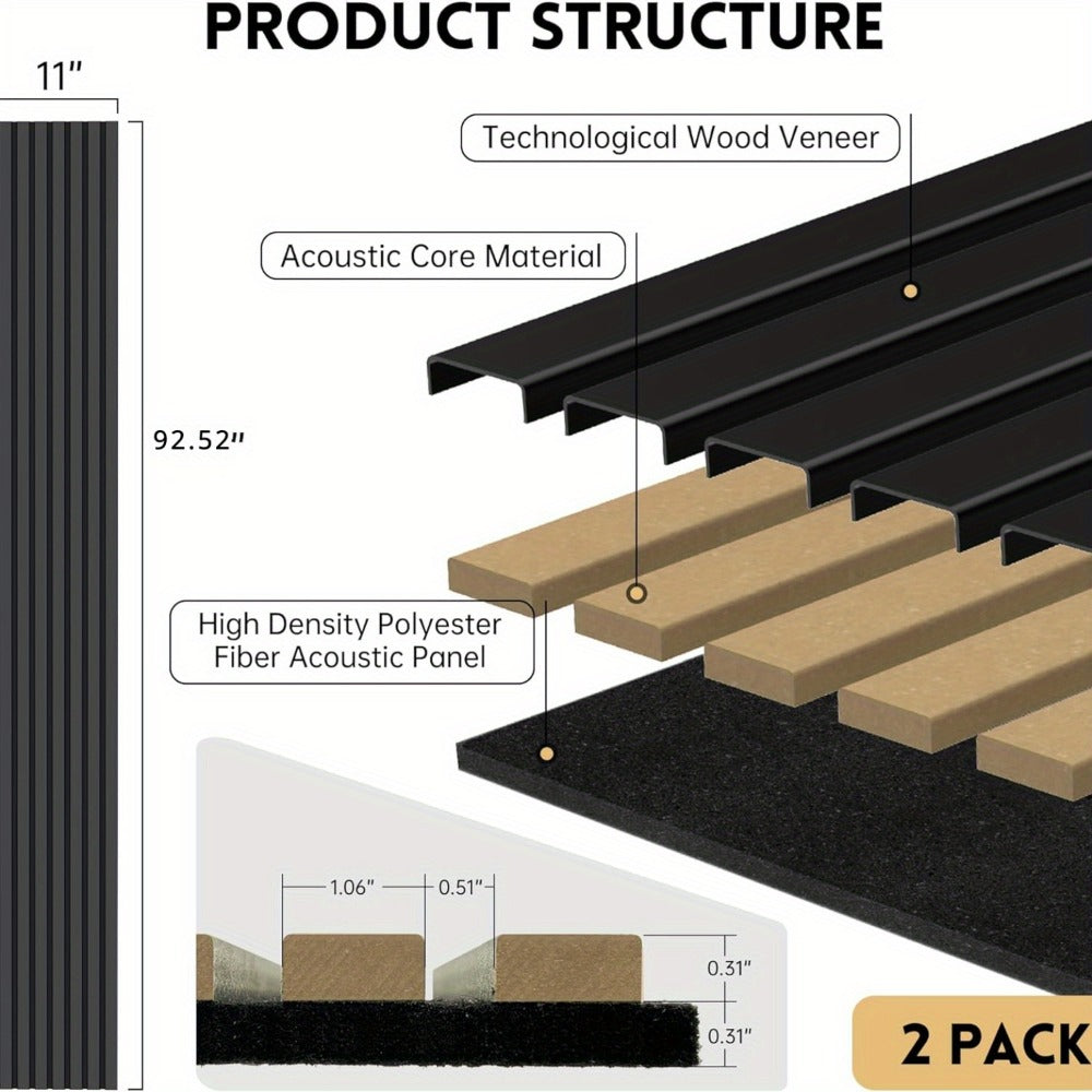 Acoustic Wall Panel, 2Pack, Panels, Decor for Reducing Room Reflections In Recording