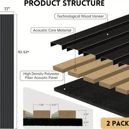 Acoustic Wall Panel, 2Pack, Panels, Decor for Reducing Room Reflections In Recording