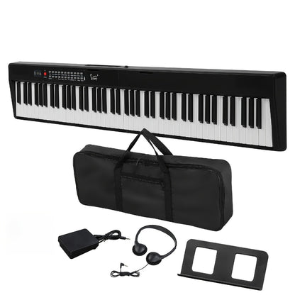 88-Key Foldable Digital Piano with MIDI, Pedal, Headphones and Bag
