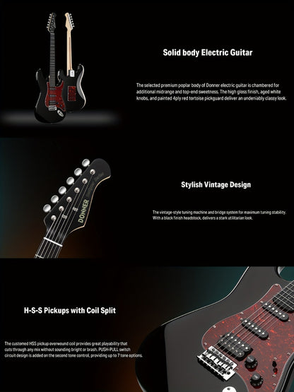 Electric Guitar, 39 Inch, Donner, Inch, Designer for Lessons and Practice