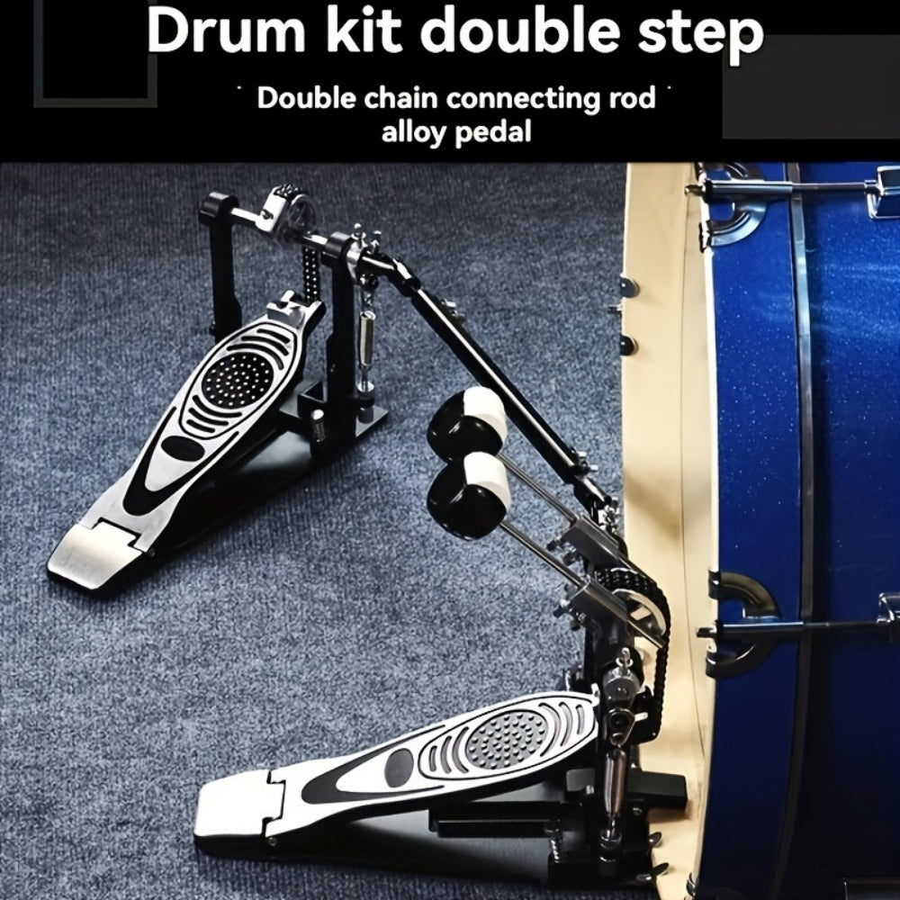 Bass Drum Pedal, Double, Pedals, Chain for Operating A Kick Drum Or Percussion