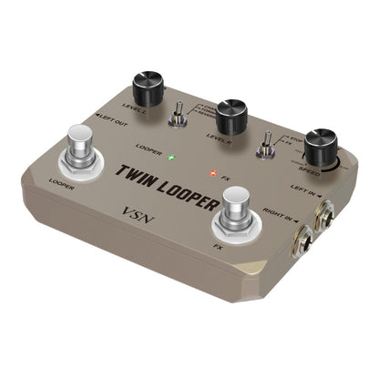 VSN Twin Looper Guitar Pedal, 11 Modes, Stereo I/O and 10-Minute Loop