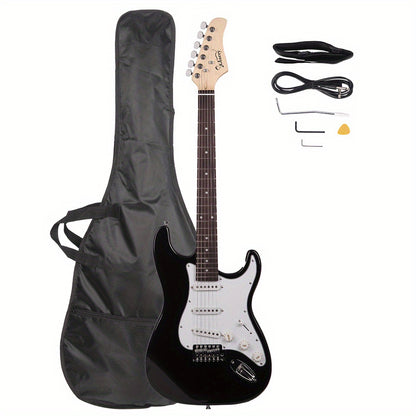 Red AST Electric Guitar with Rosewood Fingerboard: Includes Bag, Shoulder Strap, Pick, Whammy Bar, Cord, Wrench Tool