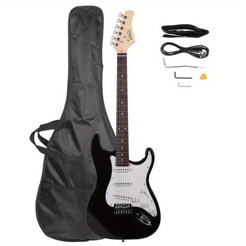 Red AST Electric Guitar with Rosewood Fingerboard: Includes Bag, Shoulder Strap, Pick, Whammy Bar, Cord, Wrench Tool