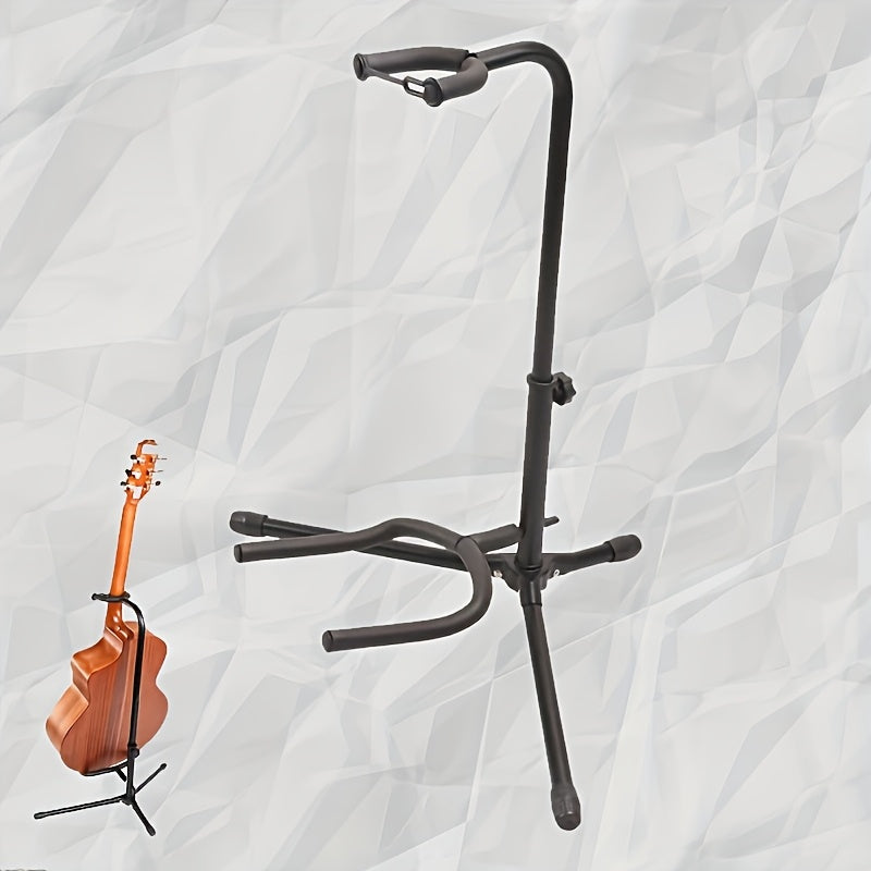 Metal Guitar Floor Stand Holder Foldable Folk Guitar Bracket Portable Lute Bass Rack for Acoustic Electric Guitar Display Stand