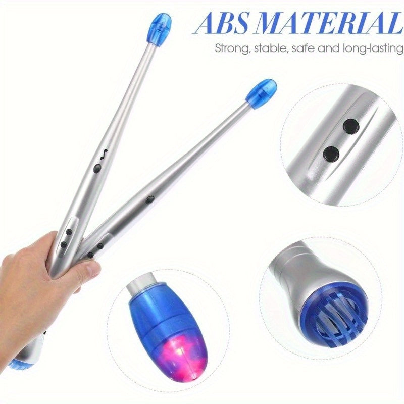 Electronic Drumsticks Rhythm Drumsticks Air Percussion Drumstick Set Practice Music Product Easter Halloween Christmas New Year Holiday Promotion Gift (Does Not Produce Drum Sounds; No Batteries Included)