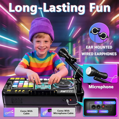 Kids DJ Mixer Music Toy with Microphone, Piano Keys and Recording
