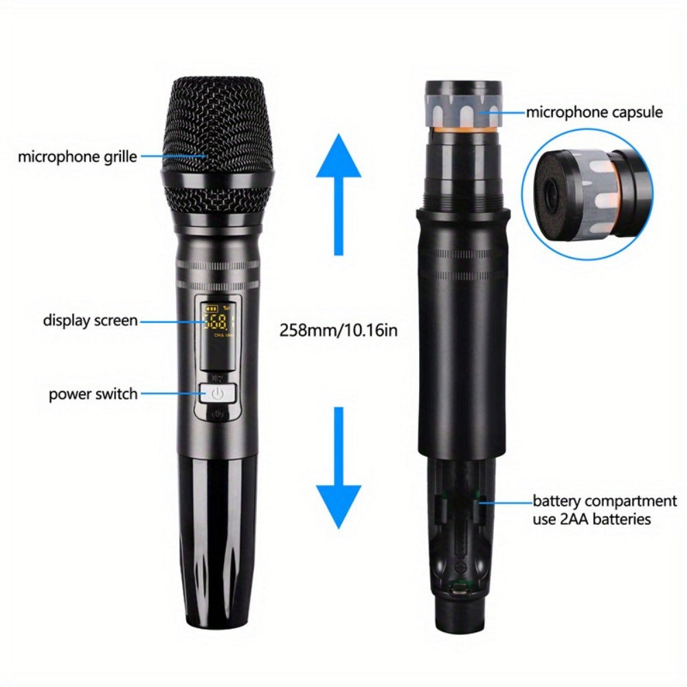 Audio Mixer, Wireless, USB, High-Quality, 4-Channel, UHF for Live Sound