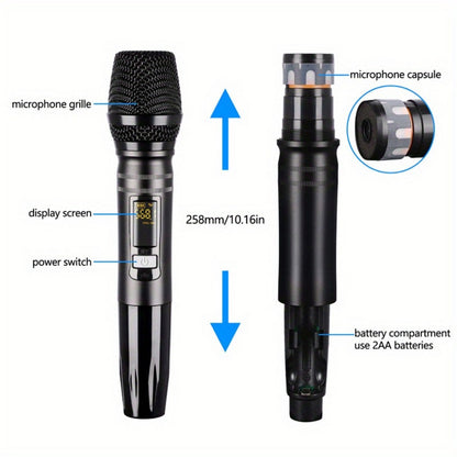 Audio Mixer, Wireless, USB, High-Quality, 4-Channel, UHF for Live Sound