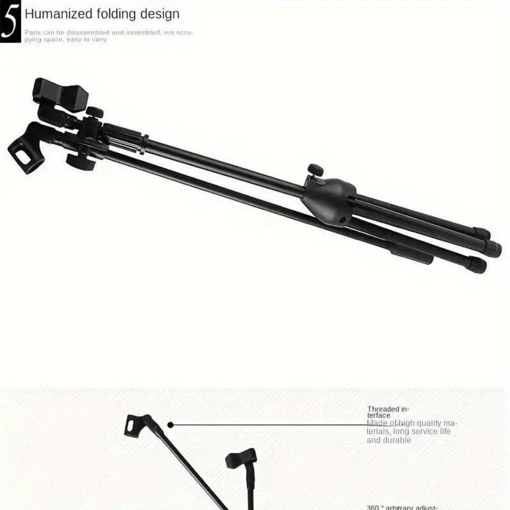 Adjustable Tripod Microphone Boom Stand for Studio, Podcast and Stage