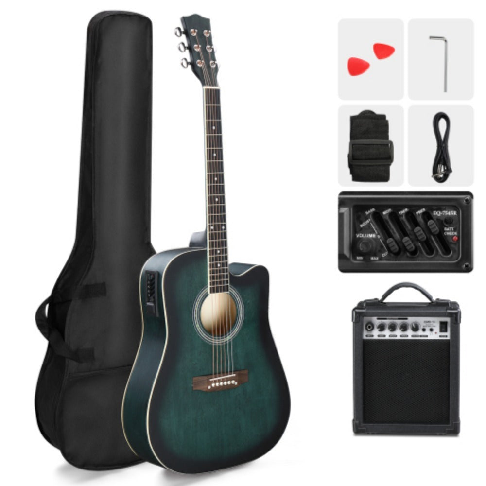 Acoustic Guitar, Adjustable, 10W, KMA101, 41-Inch, Black for Lessons and Practice