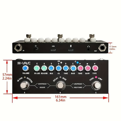 M-VAVE CUBE-BABY Multi-Function Guitar Effects Pedal, Portable Wireless Effects Processor, Recording Support And USB Charging - Music Creation Tool, Christmas Gift