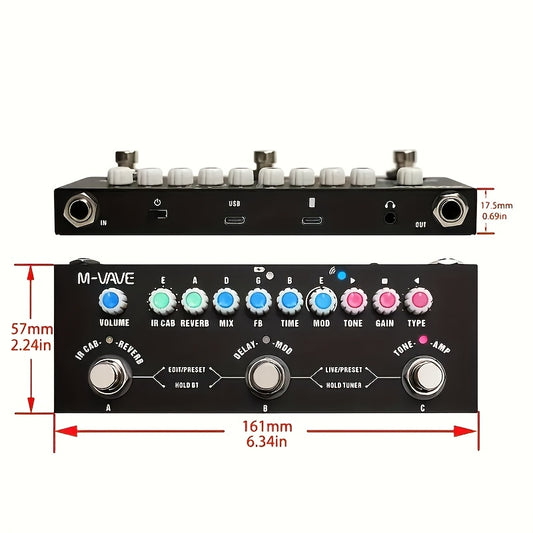M-VAVE CUBE-BABY Multi-Function Guitar Effects Pedal, Portable Wireless Effects Processor, Recording Support And USB Charging - Music Creation Tool, Christmas Gift