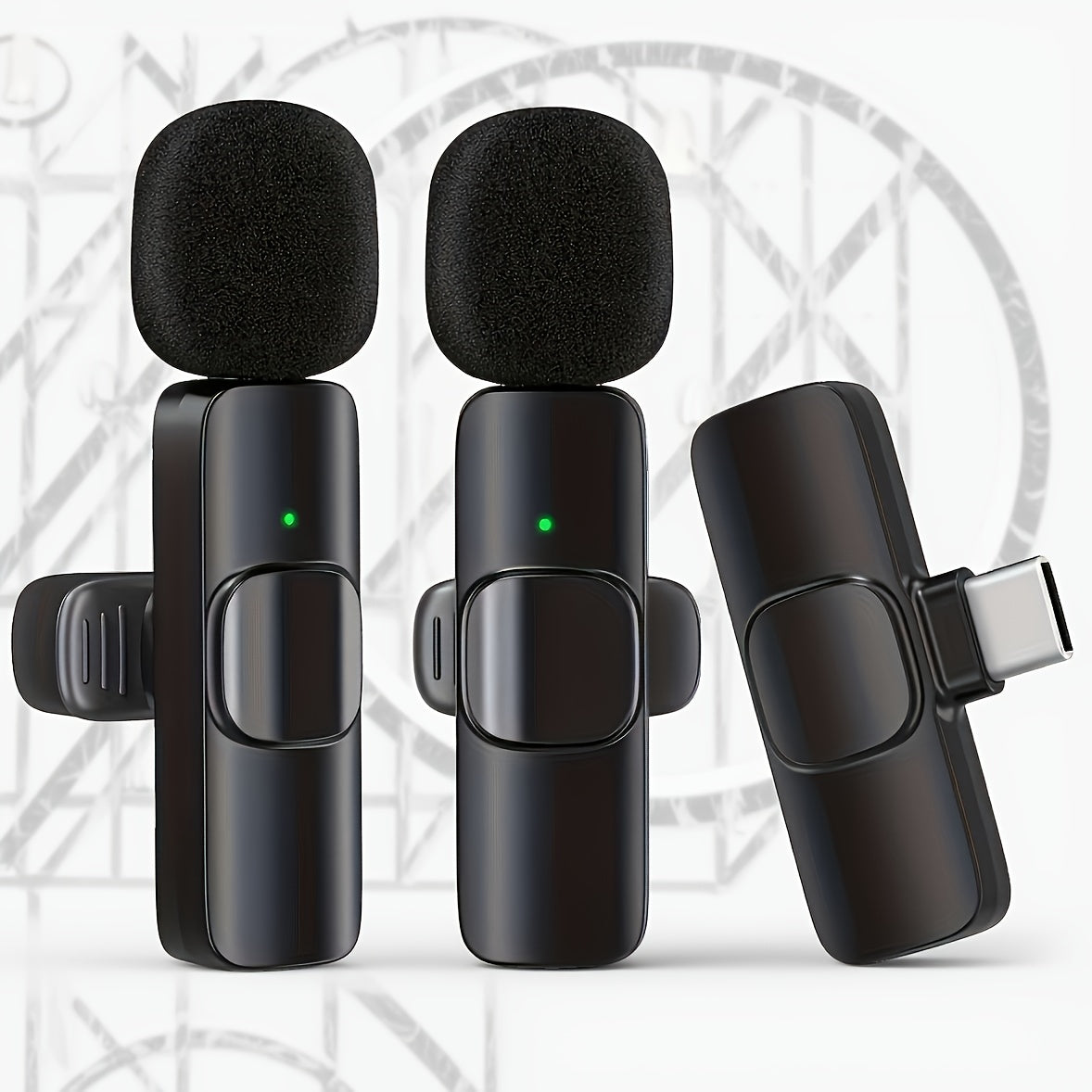 4-Pack Wireless Lavalier Microphone for Android And iPhone 15/16.Mini Microphones with Noise-cancellation, Designed for Video, Interviews, And Live Streaming