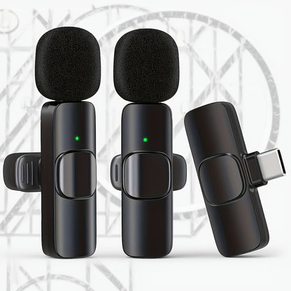 4-Pack Wireless Lavalier Microphone for Android And iPhone 15/16.Mini Microphones with Noise-cancellation, Designed for Video, Interviews, And Live Streaming