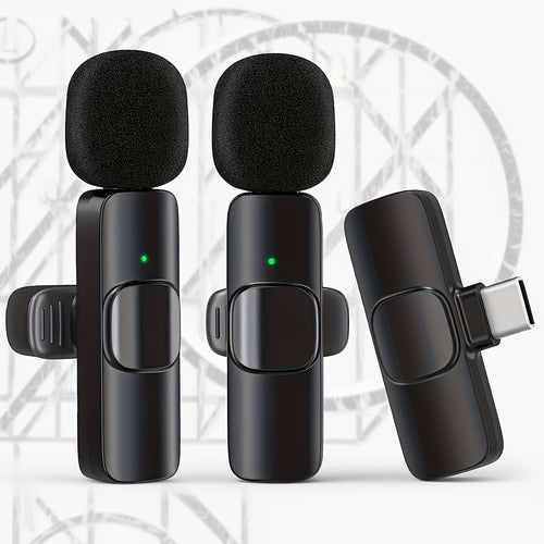 4-Pack Wireless Lavalier Microphone for Android And iPhone 15/16.Mini Microphones with Noise-cancellation, Designed for Video, Interviews, And Live Streaming