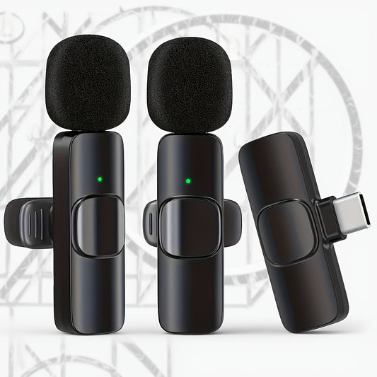 4-Pack Wireless Lavalier Microphone for Android And iPhone 15/16.Mini Microphones with Noise-cancellation, Designed for Video, Interviews, And Live Streaming