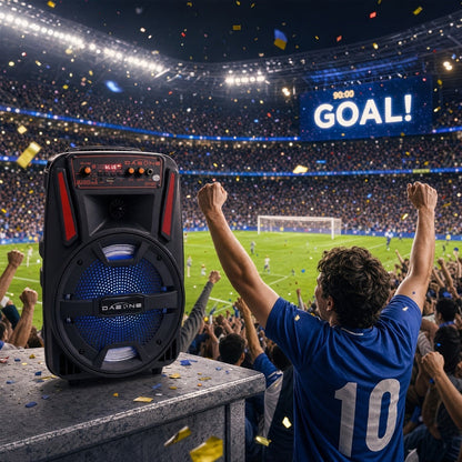 Portable PA Speaker, Remote Control, Wireless, Indoor/Outdoor for Parties and Karaoke