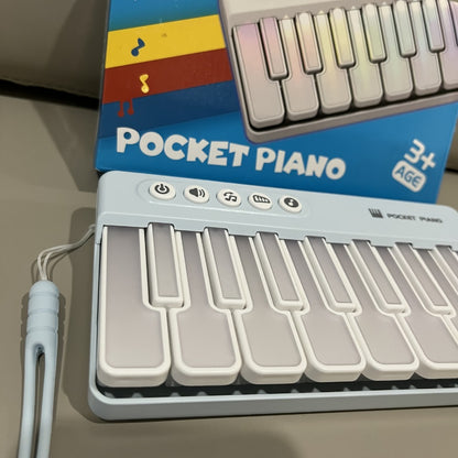 Mini Piano Keyboard, Pink ZJKDQFEN-1, Portable, Pocket-Sized for Basic Music Play