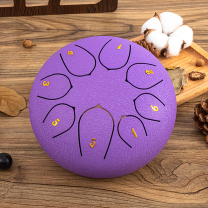 8-tone 6-inch Steel Tongue Drum | Hand Pot Drum For Yoga, Meditation, And Stress Relief | Rain Drum For Outdoor Gardens And Terraces | Ideal For Outdoor Garden Music With Mallet And Sheet Music
