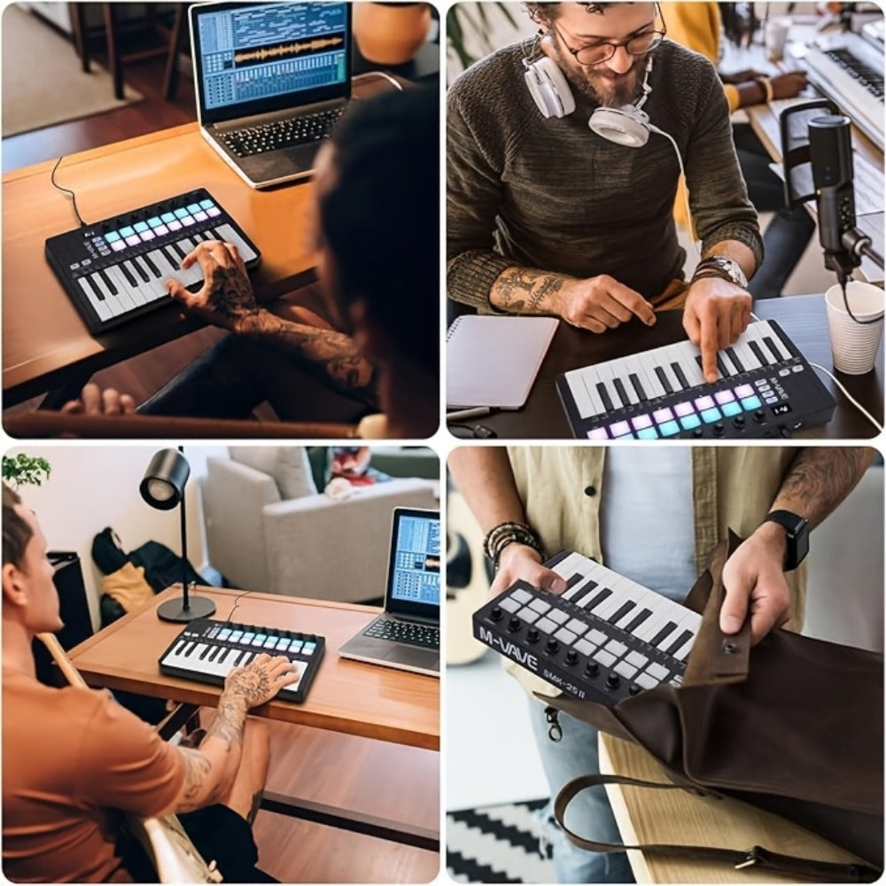 MIDI Pad Controller, RGB, Wireless, M-VAVE, 25-Key, Keyboard for Music Production