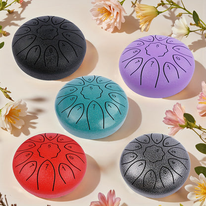 Outdoor Garden Rain Drum, Steel Tongue Drum-Durable Metal, Soothing Rainfall Sounds, Perfect for Garden, Yoga & Meditation, Halloween & Christmas Gifts with Drum Bag, Music Book, Drum Mallets Etc.