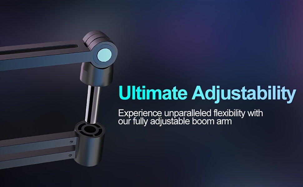 Boom Arm, 360° Rotatable Low Profile Microphone Stand, 4-Use Foldable Mic Arm Holds Up To 3.3lbs, With 3/8'' To 5/8'' Screw Adapter For QuadCast Elago