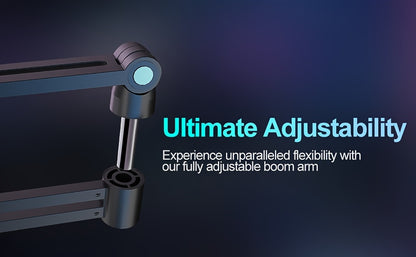 Boom Arm, 360° Rotatable Low Profile Microphone Stand, 4-Use Foldable Mic Arm Holds Up To 3.3lbs, With 3/8'' To 5/8'' Screw Adapter For QuadCast Elago