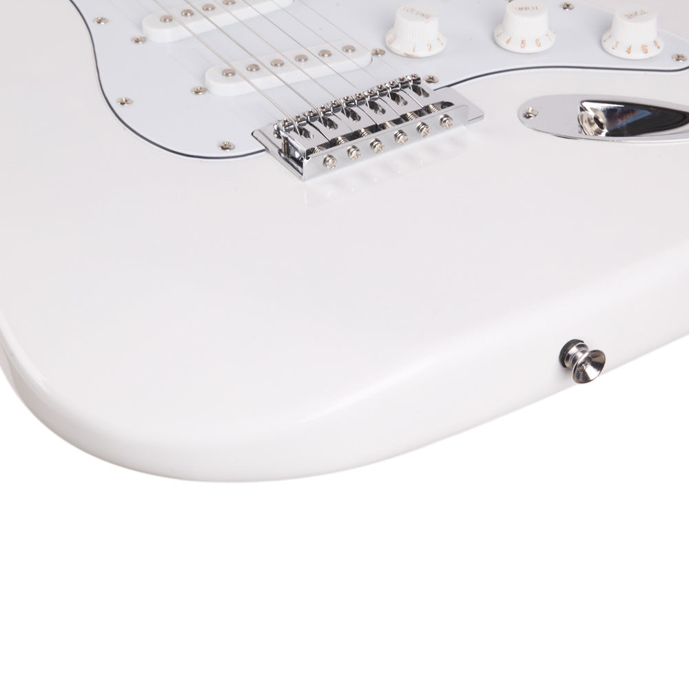 Rosewood Fingerboard Electric Guitar Black with White