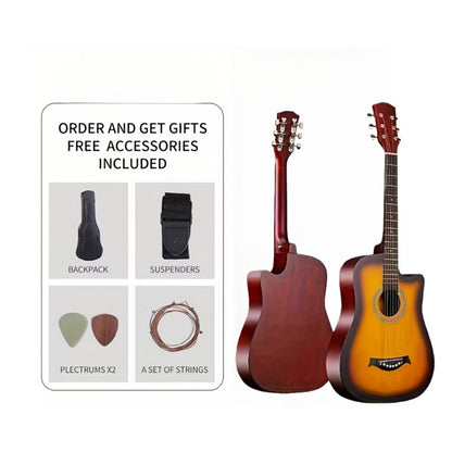 Acoustic Guitar, blue+38 inches, Full Size, Full-Size/, Cutaway, GuitarFor for Lessons