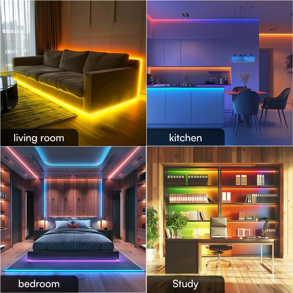 Smart LED Light Strip, 50/100-Foot RGB Set with App, Timer and Music Sync