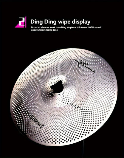 Drum and Cymbal Mute Set, 5pcs, Jazz, Cymbals for Lower-Volume Drum Practice And Rehearsal
