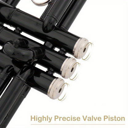 B-Flat Trumpet, 8.7 Cm, 50 Cm, Black, Nickel, Plating for School Band