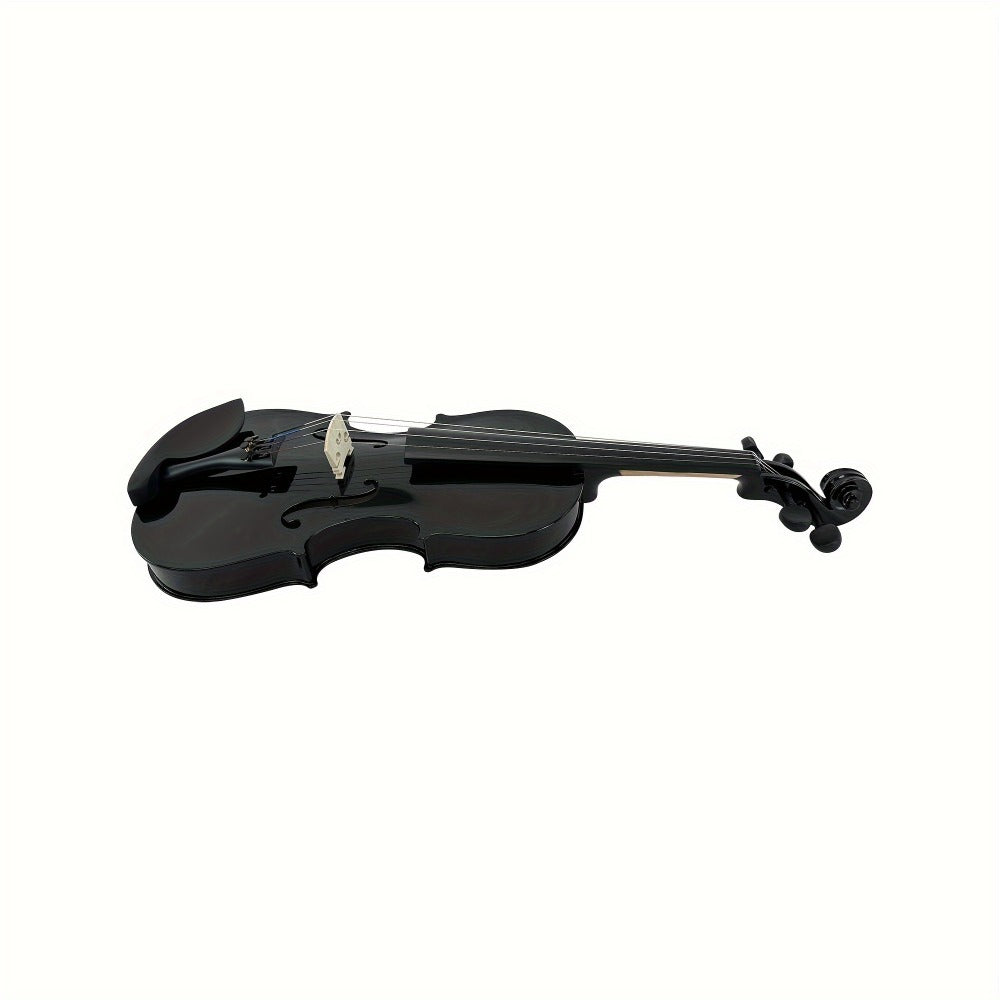 Full Size 4/4 Violin Kit, Black Beginner Violin with Hard Case and Bows
