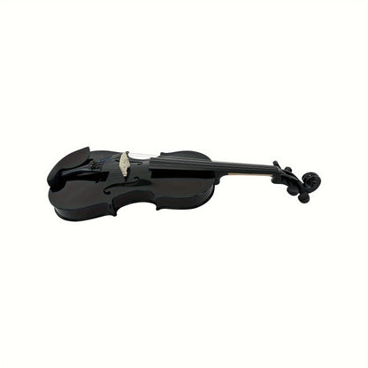 Full Size 4/4 Violin Kit, Black Beginner Violin with Hard Case and Bows