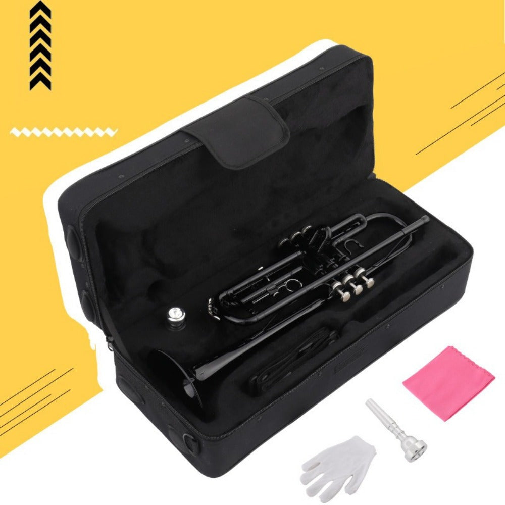 B-Flat Trumpet, 8.7 Cm, 50 Cm, Black, Nickel, Plating for School Band