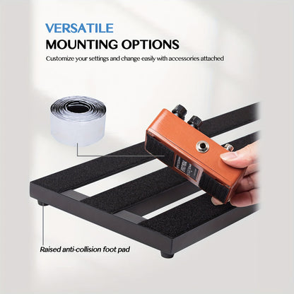 STRICH Guitar Pedal Board Made of Aluminum Alloy, Weighing Only 1.51 Pounds. This Lightweight Effect Pedalboard Measures 22 Inches by 8.66 Inches And Comes with a Carrying Bag, Model MINI+ 22