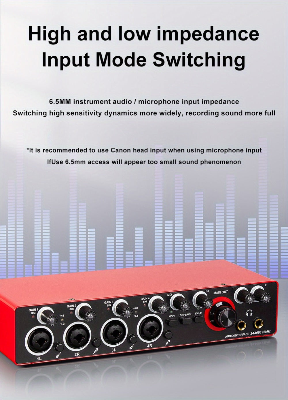 USB Audio Interface, 192Khz, Professional, 4-Channel, Sound for Recording and Streaming