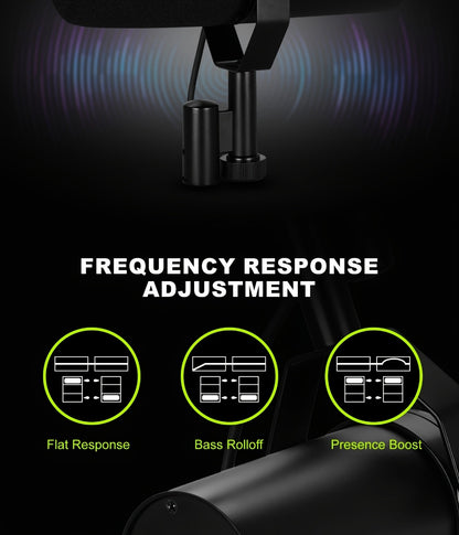 Recording Microphone, Dynamic, Professional, SM7B for Recording and Streaming