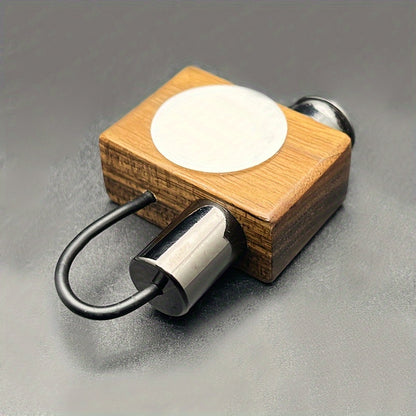 SAPHUE S2 Clip-On Pickup Transducer Designed for Acoustic, Classical Guitars, Ukuleles, Kalimbas, And Mandolins - Features a Handcrafted Wooden Case with a 6.35Mm Jack, Deep Brown Color, No Battery Needed, And a Portable Guitar System