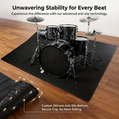 Drum Mats Featuring a Non-Slip Base (4X5.3 Feet), Suitable for Jazz And Electronic Drum Kits, Make a Perfect Present for Drummers. These Drum Additions Measure 47 by 63 Inches And Come in Black, Designed to Minimize for Noise