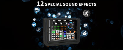 Hayner-Seek Podcast Equipment Bundle For 2 - ALL-IN-ONE Audio Interface With Sound DJ Mixer For Live Streaming/Recording/Gaming - Compatible with Phone/PC/Laptop - For Podcasters & Streamers - Perfect Gift for Content Creators