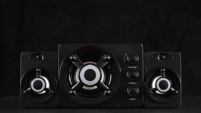 Computer Speakers with Subwoofer - Gaming Speakers PA System, with Bass, RGB Lighting, USB Powered, Plug And Play, 3.5mm Aux In for Desktop, Monitor, Laptop, Compact & Portable